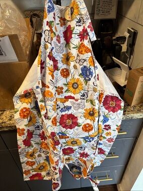 Floral Cotton Apron in Multicolor - Kitchen Cooking Apron